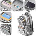 thumbnail image 4 of Baseball Words and Icons White Backpack for School, Cute School Bag with Adjustable Shoulder Straps and Padded Back, 16.9"x12.6"x5.9", 4 of 5