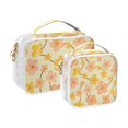 thumbnail image 2 of Yellow and Pink Floral Flowers Makeup Bags Set Travel Toiletry Bags Portable Cosmetic Bags Organizer Waterproof 2 Packs, 2 of 7
