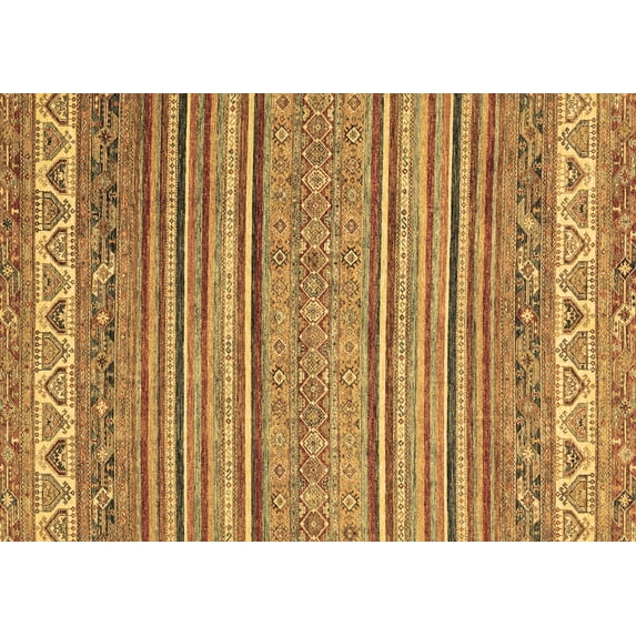 Ahgly Company Indoor Rectangle Abstract Brown Modern Area Rugs, 2' x 5'
