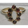 thumbnail image 4 of LBG British Made Solid 10k Yellow Gold ring with Natural Opal & Garnet Womens Engagement Ring - 33 size options - Size 9.75, 4 of 5