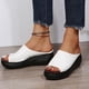 thumbnail image 4 of Sandalias de cuña con puntera abierta sandalias de playa de verano zapatos de vestir casuales para mujer, 4 of 9