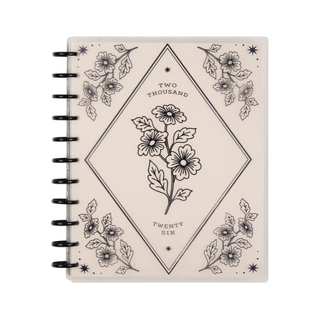 Happy Planner Monthly Weekly Big PlannerJan- December 2026 Ink & Ivy, 2 Sticker Sheets Included, Disc Bound