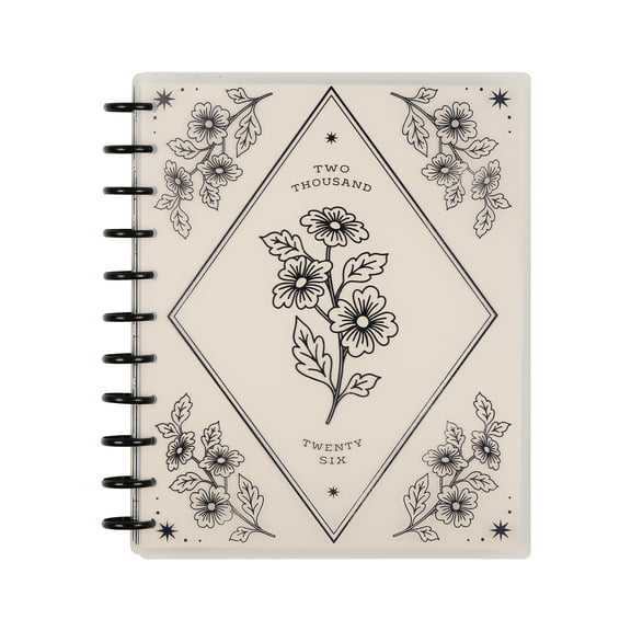 Happy Planner Monthly Weekly Big PlannerJan- December 2026 Ink & Ivy, 2 Sticker Sheets Included, Disc Bound