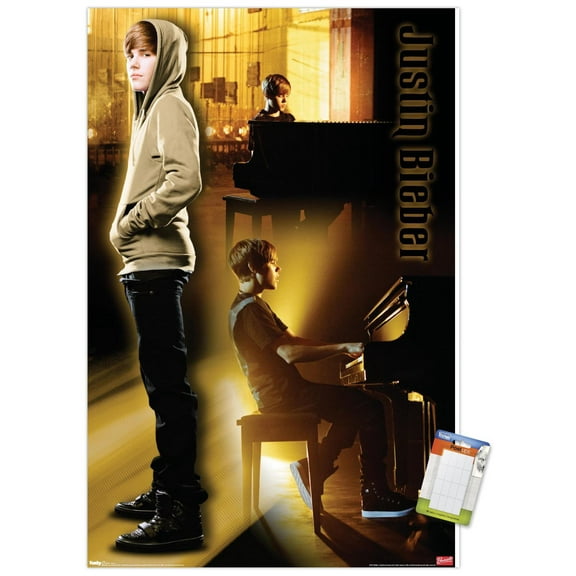 Justin Bieber - Piano Wall Poster, 22.375" x 34"
