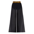 thumbnail image 4 of TiaoBug Kids Girls High Waisted Sequins Side Slit Chiffon Wide Leg Pants Belly Dance Performance Bottoms Gold 14, 4 of 7