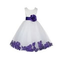 thumbnail image 2 of Ekidsbridal Girl Bridesmaid Flower Girl Dress - Flower Petals Ivory Lace Tulle with Bow Sash 165T-A (Size: S-12), 2 of 3