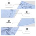 thumbnail image 4 of Awwp Men Set American Casual Summer Linen Men's Suit Loose Long Sleeved Short Pants And Shirt Set for Men Light Blue XXXL, 4 of 6
