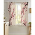 thumbnail image 4 of Spring Flowers Sheer Curtains 54 Inch Length 2 Panels Set for Living Room/Bedroom, Country Pink Peach Blossoms Botanical Floral Kitchen Curtains Grommet Curtains Window Treatments 42"x54"x2, 4 of 7