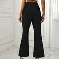thumbnail image 4 of Abomasnow Women's Split Front Elastic High Waist Elegant Flare Leg Long Pants, 4 of 8