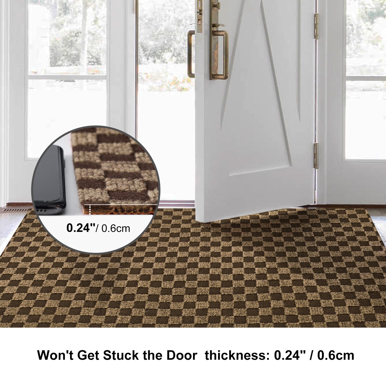 ANTPOP 3' x 6' Runner Rugs with Rubber Backing Outdoor Indoor Utility Non Slip Carpet for Hallway Custom Size Area Mat for Entryway Balcony Patio Kitchen Garage Stair Laundry