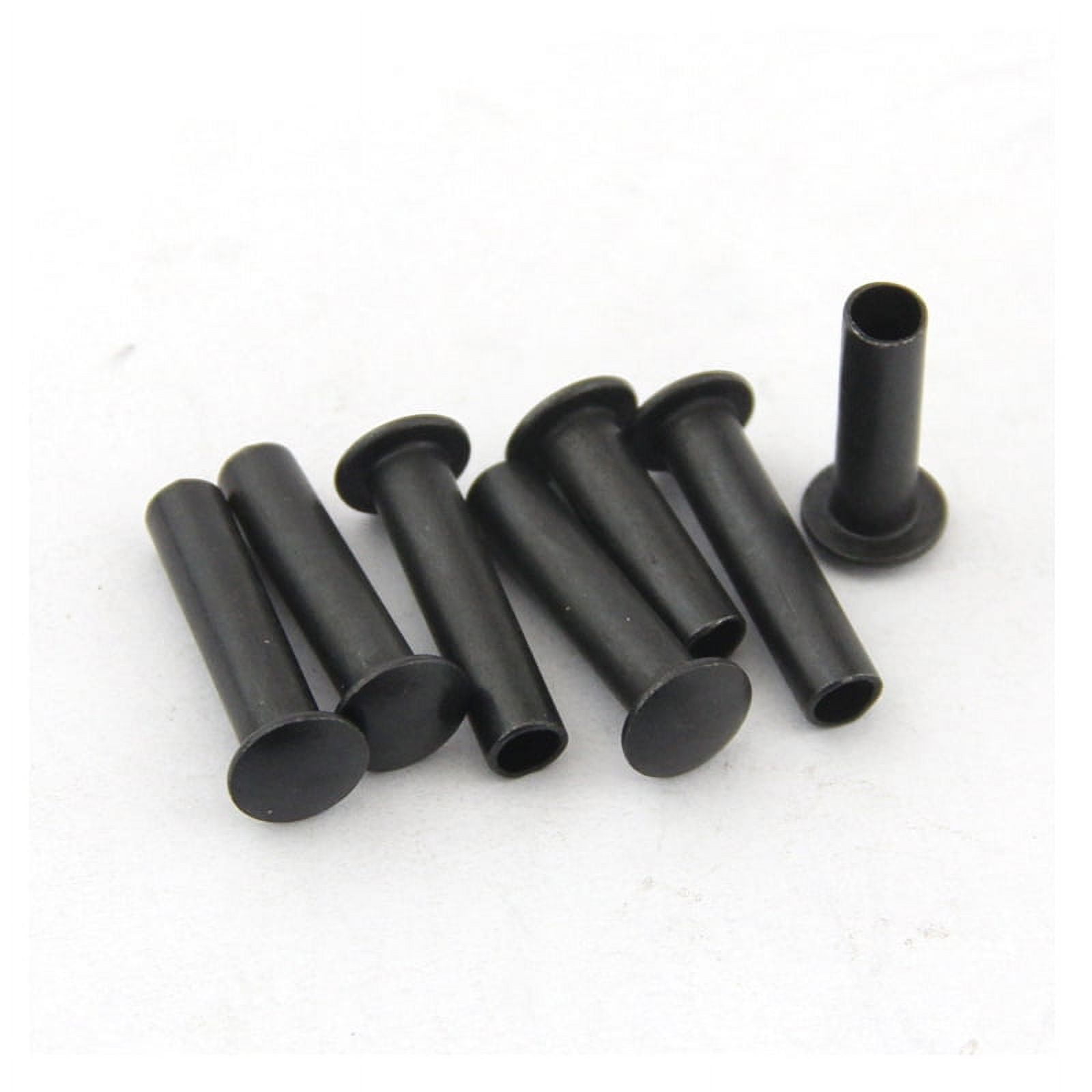 50 Piece Black Carbon Steel Dome Head Half Hollow Shank Rivets M3x14mm