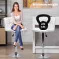 thumbnail image 6 of YRLLENSDAN Leather Adjustable Bar Stools with Back and Footrest Set of 2, Swivel Kitchen Counter Height Stools, Upholstered Armless Modern Dining Chairs, White, 6 of 7