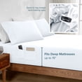 thumbnail image 6 of Bare Home Luxury 1800 Collection Fitted Sheet, Dual Side Pockets, Deep Pocket, Full, White, 6 of 9