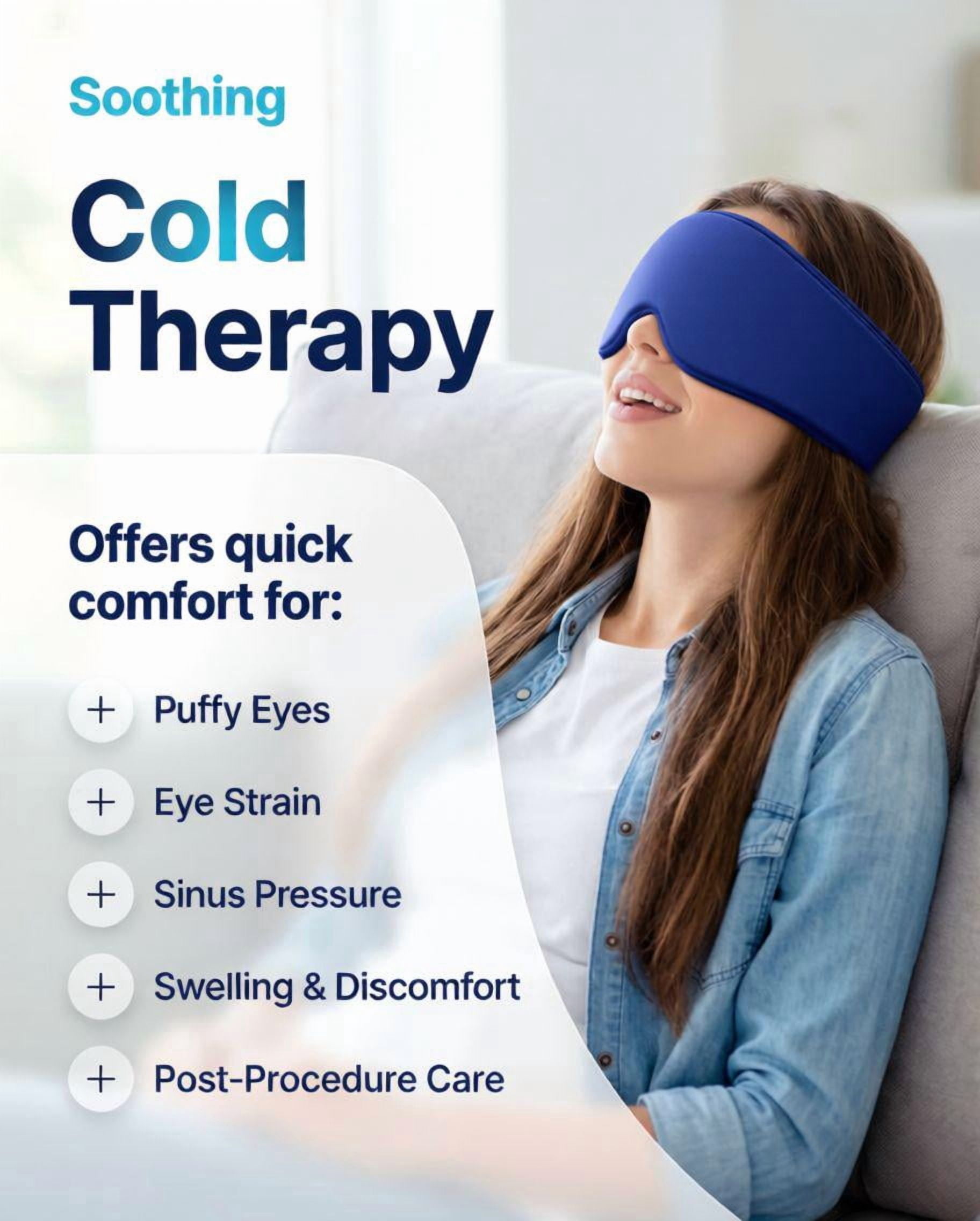 FACEMOON Cooling Eye Mask for Puffy Eyes, Cold Compress for Migraines Headache and Puffiness, Relaxation Gifts for Women, Gel Sleep Mask for Dark Circles, Reusable Face Ice Pack
