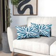 thumbnail image 6 of Spring Teal Dahlia Flowers Throw Pillow Cover 12x20 Inch Pack of 2 Turquoise Blue White Floral Lumbar Cushion Pillow Case Square Cotton Summer Outdoor Modern Pillowcase for Party Bed Sofa Home Bedroom, 6 of 6