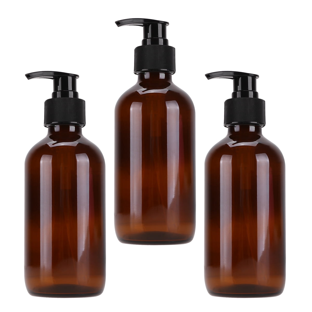 Glass Spray Bottles Refillable Containers: 250ml Empty Round Bottles Essential Oil Dispenser Pump for Travel Home Lotions Soaps