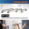 thumbnail image 5 of Highcraft Grab Bar for Bathtubs and Showers, Shower Grab Bars for Seniors and Elderly, Safety Bar for Bathroom 24" x 1.25" ADA Compliant Grab Bar, Heavy Duty Stainless Steel Shower Handle Wall Mount, 5 of 7