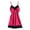 H-Hot Pink, variant on Kcodviy Women Cotton Pajamas Set Sleep Wear for Women Short Sleeve Top Capri Lace Pajamas Set Pants Sleepwear Plus