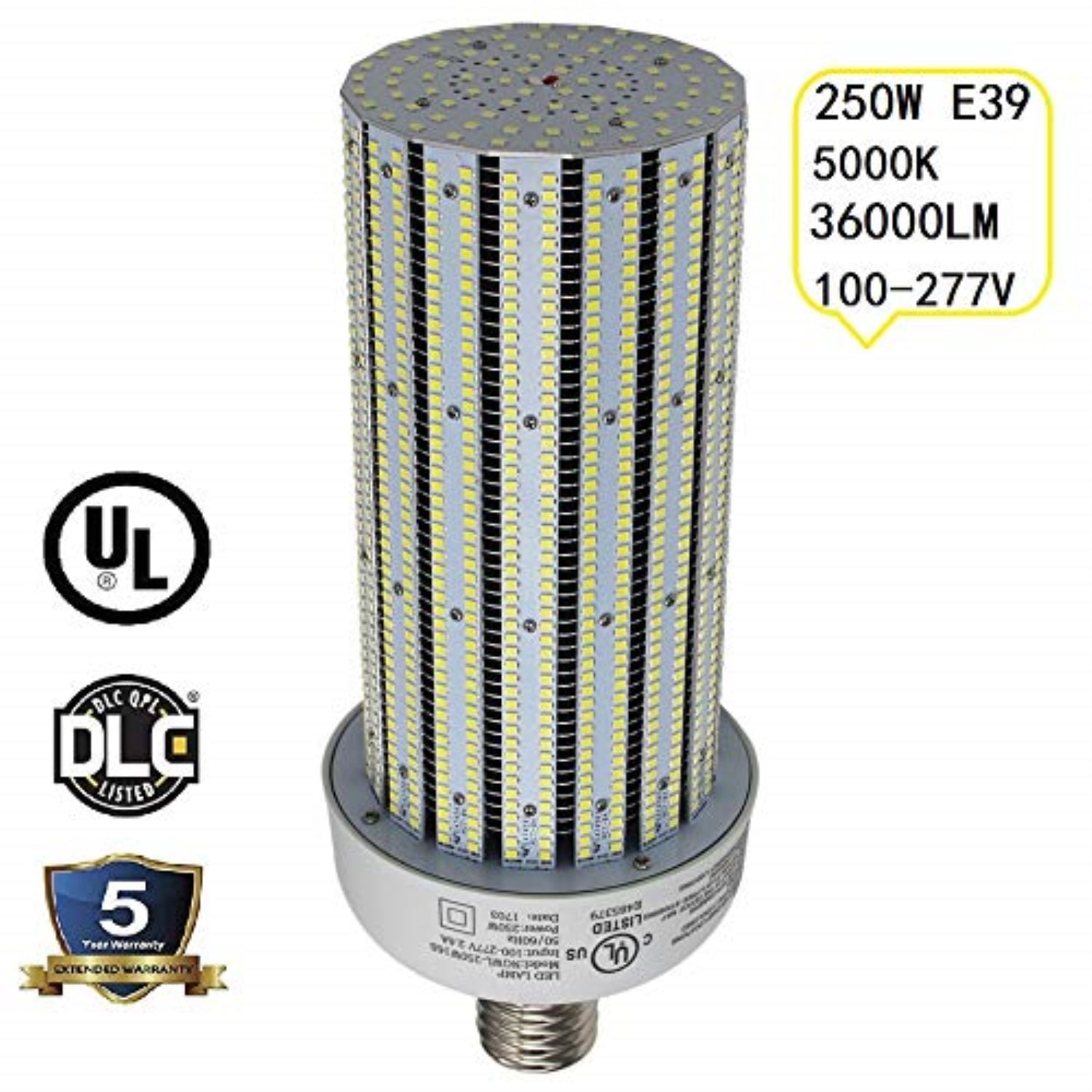 250w led corn bulb light 36000lm 5000k daylight 1000w metal halide