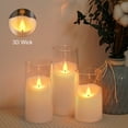 Amagic 3pcs, Flameless Candles, 3"x 5"6"7" White Flickering Candles
