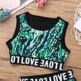 thumbnail image 5 of Alvivi Kids Girls Hip-hop Jazz Costume Sequins Sleeveless Crop Top Shorts Set 3-14, 5 of 6