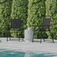 thumbnail image 4 of Flash Furniture Set of 4 Mystic Folding Patio Sling Chairs, Outdoor Textilene Lawn Chairs with Armrests in Black, 4 of 14