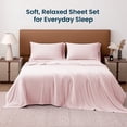 thumbnail image 6 of Sleep Zone Jersey Knit Sheet Set, Pink Twin, 3 Pieces, 14 Inch Deep Pocket Bedding, 6 of 10