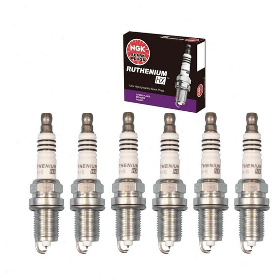 6 pc NGK Ruthenium HX Spark Plugs compatible with Dodge Ram 1500 3.7L V6 2009-2010
