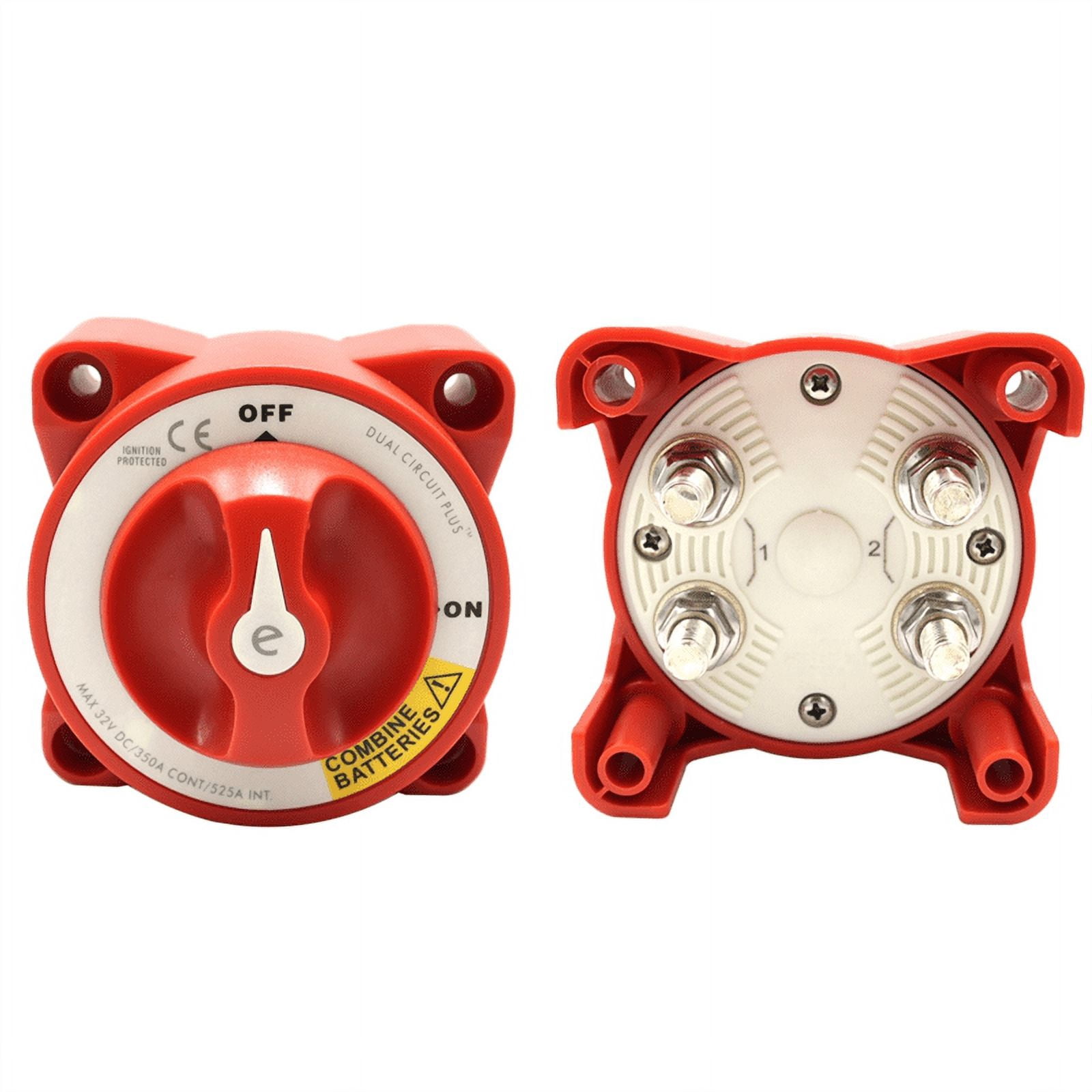 5511E Dual Circuit Plus Battery Rotary Switch Isolators Disconnect 12V-32V 350 Amp E-Series for Car Truck Ship Speedboat