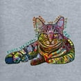 thumbnail image 2 of First We Still Your Heart Then Your Bed | Funny Neon Colorful Cat | Dean Russo Art Animal Lover Women's Standard V-Neck Tee, Heather Grey, Medium, 2 of 6
