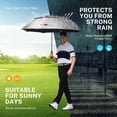 thumbnail image 4 of Paraguas de golf Gonex plateado extra grande, 173 cm, UV 50+, negro, 4 of 6