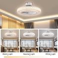 thumbnail image 6 of 23" Modern Indoor Enclosed Bird-Nest Flush Mount LED Bulb Ceiling Fan w/ Light ＆Remote Control White, 6 of 10