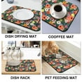 thumbnail image 4 of 2 Pack Washable Rubber Multicolored Flower Leaves Dish Drying Mats for Kitchen Counter Home Large Coffee Bar Pad Accessories and Decor for Utensils Stemware (2pcs 19.5''x12''), 4 of 6