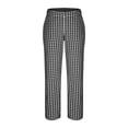 thumbnail image 3 of Casual Pants for Women Trendy Loose Elastic Waist Plaid Linen Summer Sweatpants with Pockets, 3 of 5