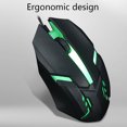 thumbnail image 4 of babydream1 USB Wired Optical Gaming Mouse 1200DPI 3 Buttons LED Luminous Mouse Portable Game Mice for PC Computer Laptop Black 1Set, 4 of 6