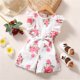 thumbnail image 2 of Odeerbi 3M-6Y Niñas Verano Rompers Ruffle Floral Sudadera Manga Corta Suspensión Pantalones Cortos Generales Con Cintura, 2 of 3