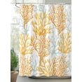 thumbnail image 2 of Fsddascl Orange Gray Coral Coastal Shower Curtain Set - 66" x 72" Washable Bathtub Curtain with 12 Hooks, Summer Beach Seaside Nautical Waterproof Fabric Stall Shower Curtains for Bathroom/Bathtub, 2 of 6