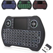 Easytone Backlit Mini Wireless Keyboard with Touchpad Mouse Combo Remote Control with Rechargeable Li-ion Battery and Multimedia Keys for Android TV Box HTPC PS3 Smart TV PC X-Box Linux Windows MacOS