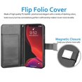 thumbnail image 4 of Wallet Card Case for iPhone 12 Pro Max PU Leather Wallet Case Cover [Stand Feature] with Wrist Strap and [6-Slots] ID&Credit Cards Pocket for iPhone 12 Pro Max 6.7 inch - Black, 4 of 6