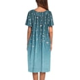 thumbnail image 5 of Oudiya Womens House Dress Short Sleeve Mumu Dress Floral Print Nightgown with Pockets, S-4XL, 5 of 6