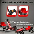 thumbnail image 6 of iRerts 12V Powered Pedal Go Kart, Ride on Toys Go Kart for Kids Boys Girls, Kids Ride on Go Cart with Music, LED Light, Horn, Forward Backward, Kids Birthday Gifts for 3-6 Ages, Red, 6 of 11