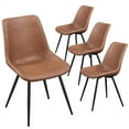 thumbnail image 2 of Topeakmart Faux Leather Dining Chairs with Metal Legs, Set of 4, Brown, 2 of 7
