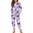 thumbnail image 2 of DISNIMO Halloween Bat Printed Women Pajama Set Long Sleeve Sleepwear with Long Pants Casual Loose Nightwear with Hairband Round Neck Loungewear Nightwear with Pockets, L, 2 of 7