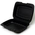 thumbnail image 4 of Sure Earth 9" x 6" One Compartment Eco Friendly Black Hinged Food Container | 200 per Case, 4 of 4