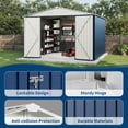 thumbnail image 4 of 10 X 10 FT Outdoor Storage Shed,Metal Garden Sheds&Outdoor Storage, Lockable Gable Roof Garden Tool Shed, All-Weather Resistant Storage Unit for Bikes, Ladders, Patio Supplies & Garden Essentials, 4 of 6