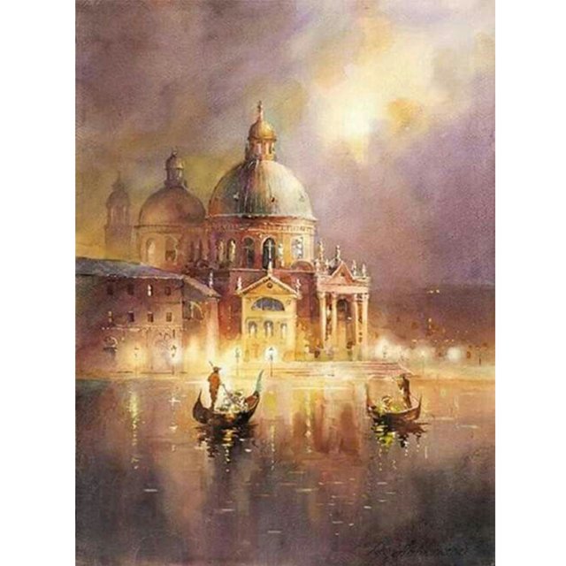 3 Kit de pintura por números DIY Santa Maria Della Salute Oil Art Picture Craft Decor Hugtrwg Para estrenar