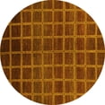 thumbnail image 1 of Ahgly Company Indoor Round Abstract Yellow Modern Area Rugs, 8' Round, 1 of 4