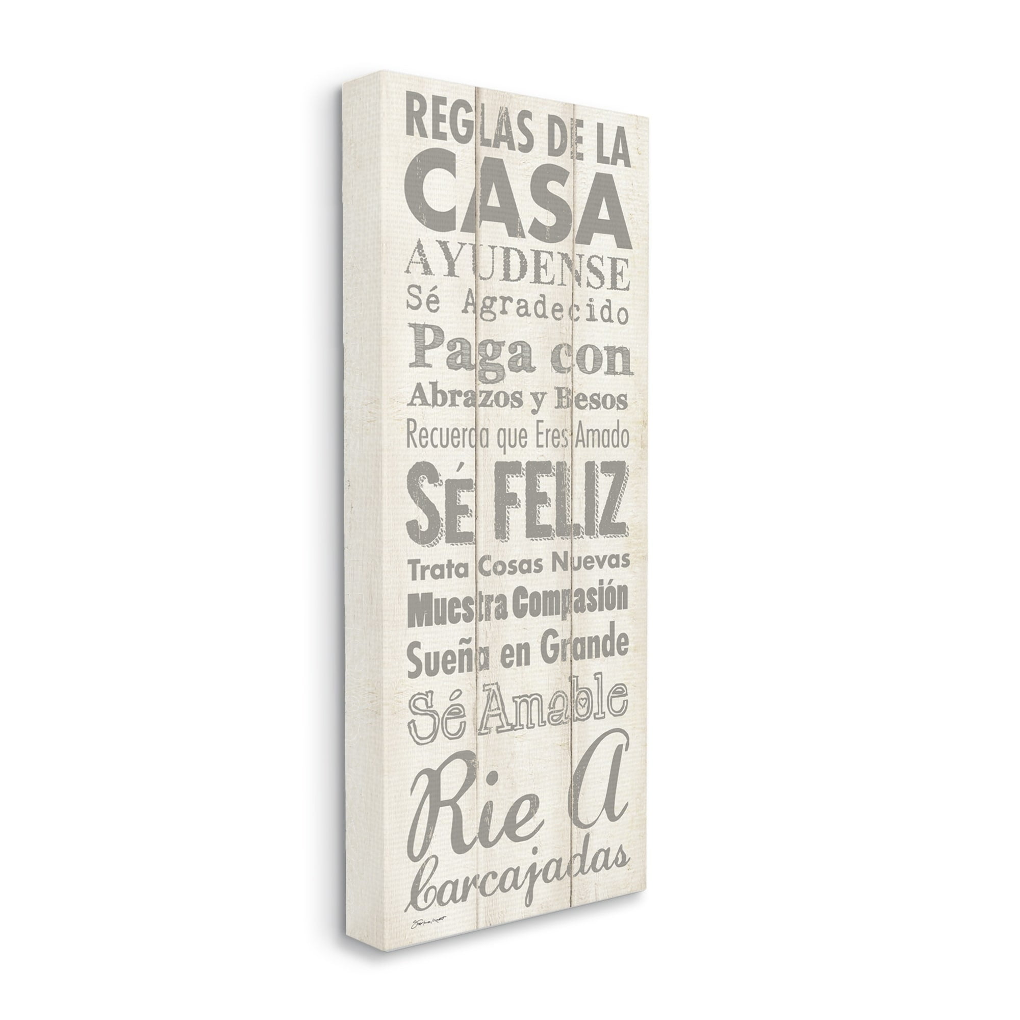 Stupell Industries Reglas De La Casa Regulaciones Frase Motivacional, 10 x 24, Design by Stephanie Workman Marrott