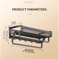 thumbnail image 4 of 1pc Space Aluminum Bathroom Towel Rack, No Drilling Toilet Bathroom Storage Rack, Wall-mounted Bathroom Clothes Storage Rack, Bathroom Accessories, 4 of 5