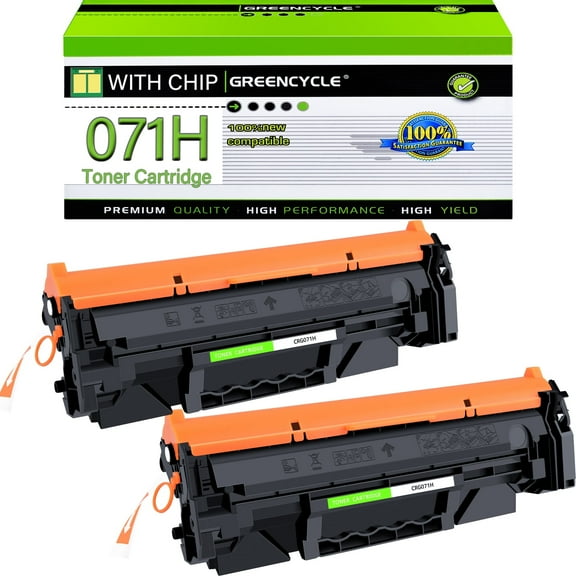 greencycle CRG071H With CHIP Compatible Replacement for Canon CRG 071H CRG-071H Black Toner Cartridge LBP122dw LBP122 LBP120 MF270 Mf272dw Mf273dw Mf275dw(2Pk,With chip)
